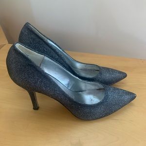 Silver sparkle heels from Nine West